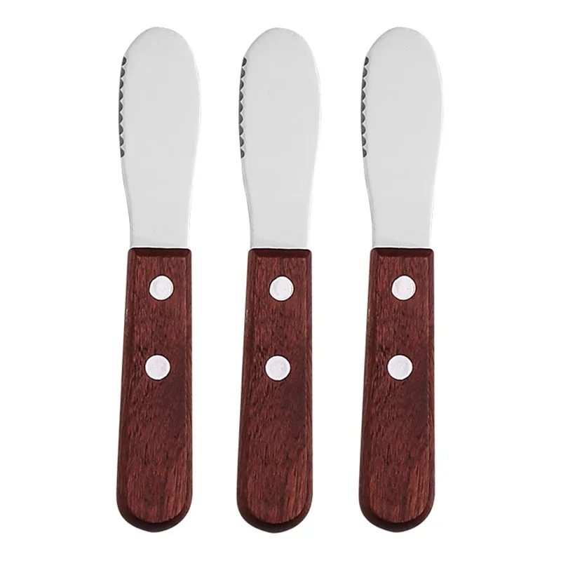 3Pcs Butter Knife Kitchen Butter Spreader Sandwich Cream Jam Spreader Cheese Knife Small Wood Table Knives Kid Cutlery Tableware
