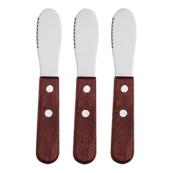3Pcs Butter Knife Kitchen Butter Spreader Sandwich Cream Jam Spreader Cheese Knife Small Wood Table Knives Kid Cutlery Tableware