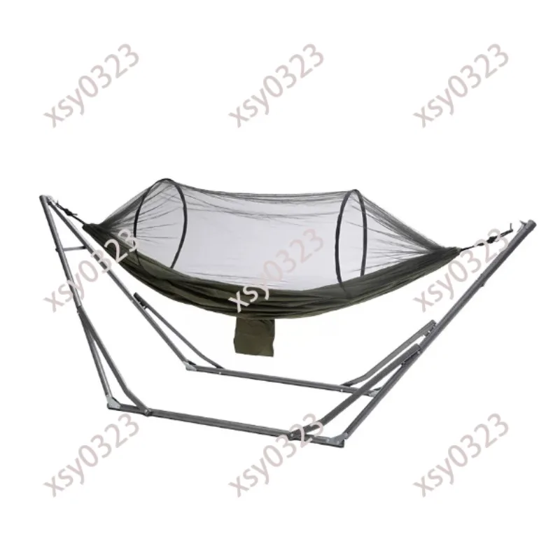 Foldable Stand Hammock Single Moon Bed Swing Chair Anti-Tip for Indoor Outdoor Balcony Comfortable Outdoor Furniture