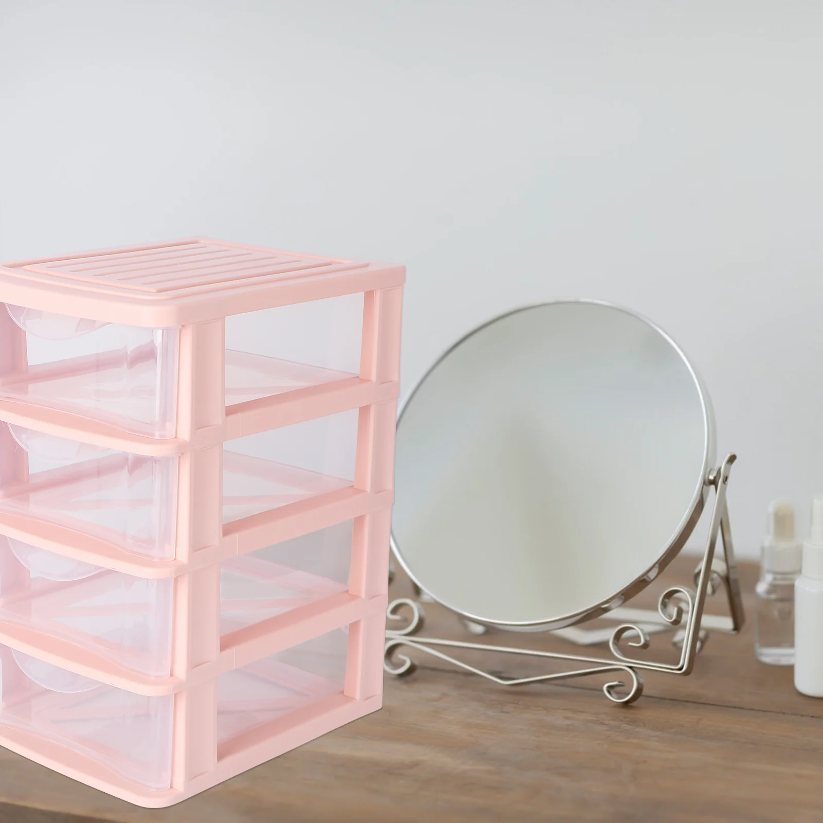 Shelf Storage Box Toy Sundries Container Makeup Case Rack Transparent Drawer Design Office Desktop Plastic Pp