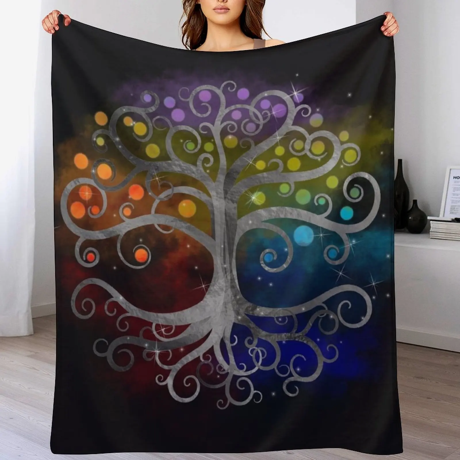 

Tree of life Silver Swirl Throw Blanket Ultra Plush Cozy Blanket for Napping Sleeping