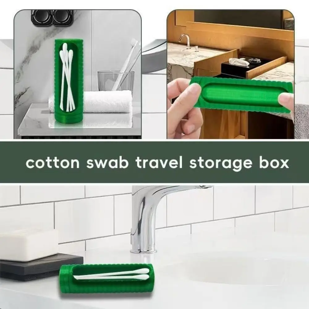 Portable 3D Printed Cotton Swabs Storage Box Plastic Dust-proof Toothpicks Storage Box Rotatable Small Storage Box Travel
