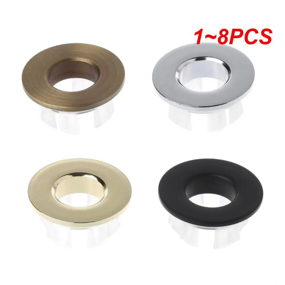 1~8PCS Six-foot Ring Overflow Sink Faucet Bathroom Replacement Basin Brass Cover Insert Home Decor