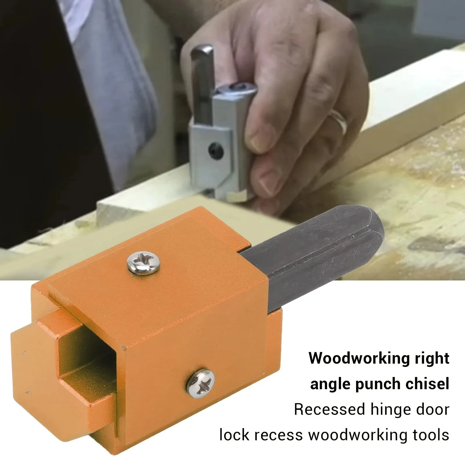 Woodworking Right-Angle Chisel - Household Square Door Lock/Aluminum Alloy Recessed Hinge Groove Tool, Special Steel Square Chis