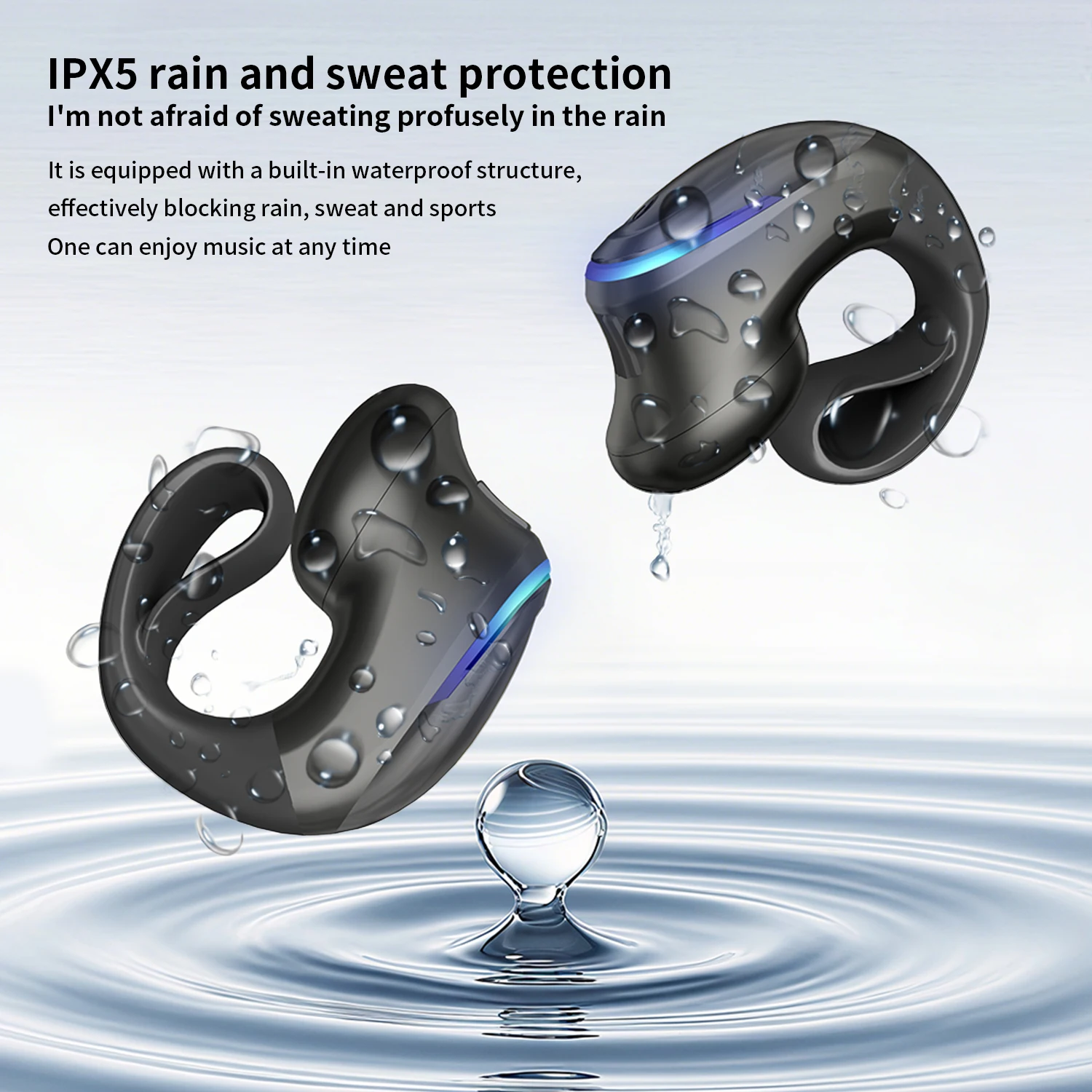 Bone Conduction 5.3 Wireless Bluetooth Headset Talking Clip-on Headset Long Time Wear Without Pain Ultra Long Battery Life