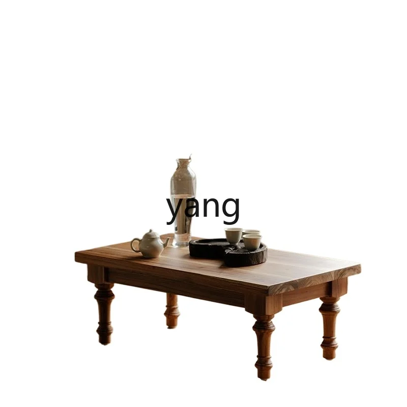 LH teak small tea table wabi wind bay window tea table solid wood kang table household