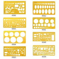 1 Pc K Resin Circles Geometric Template Ruler Stencil Drawing Measuring Tool Students New Design