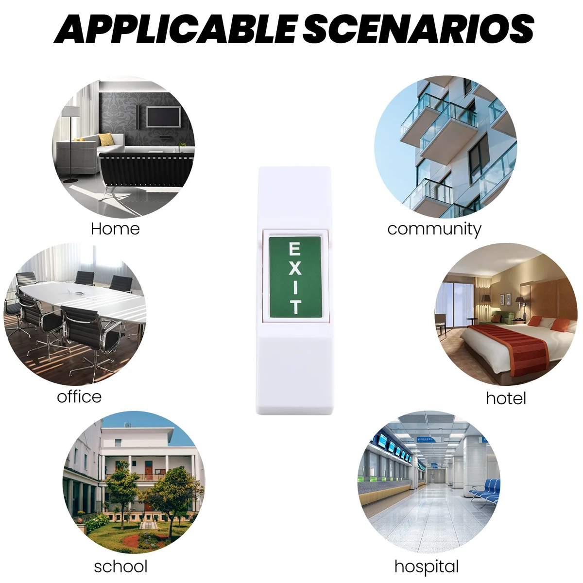 

ABLK Electric Door Emergency Exit Closed Momentary Push Button Switch