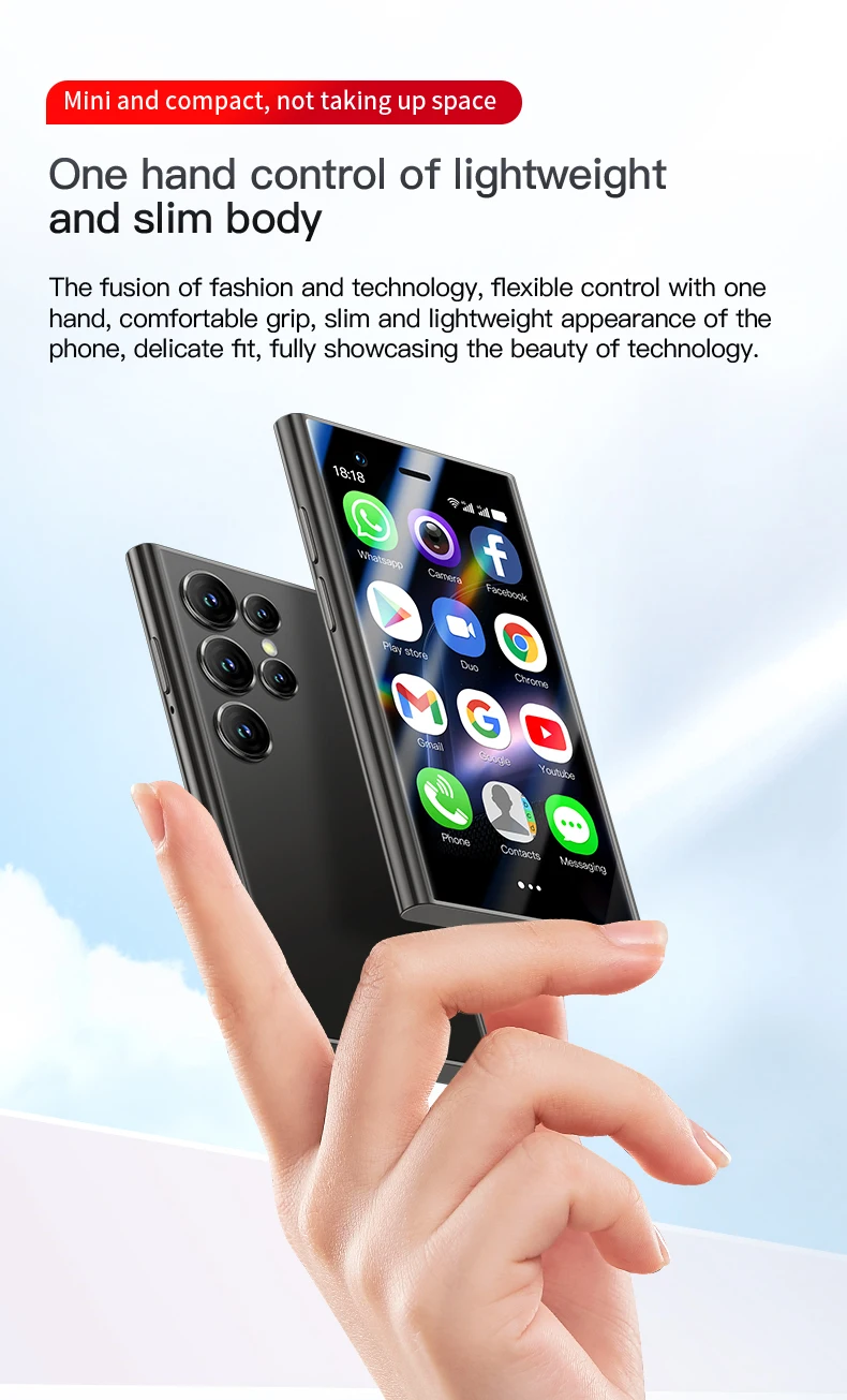 SOYES S24 Pro Max هاتف ذكي صغير 3.0 بوصة 4G شبكة الوجه فتح 2GB + 16GB 2400mAh بطاقة مزدوجة Play Store خيارات متعددة الألوان