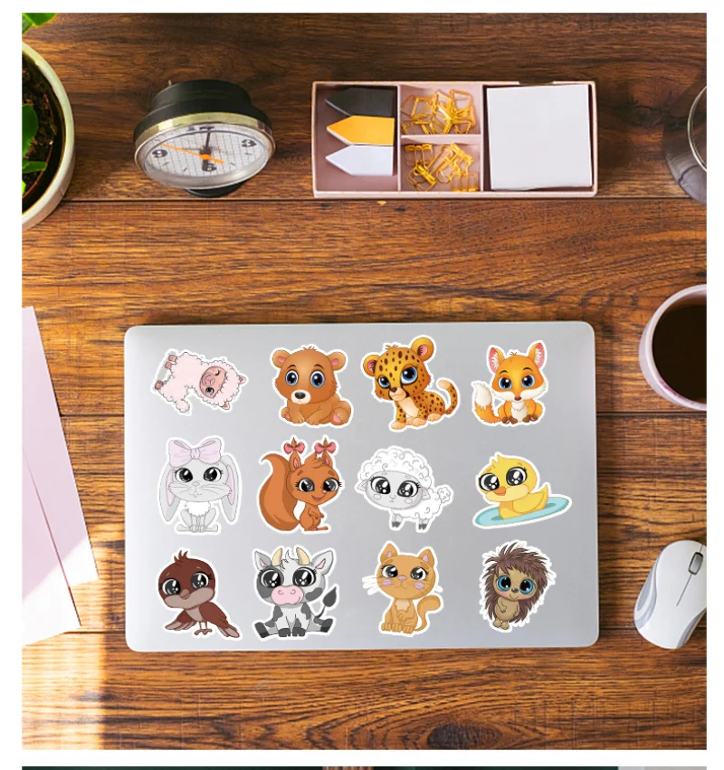 10/25/50pcs Cartoon Big Eyes Animal Stickers for DIY Luggage Water Bottle Phone Laptop Guitar Scrapbook Notebook Decal