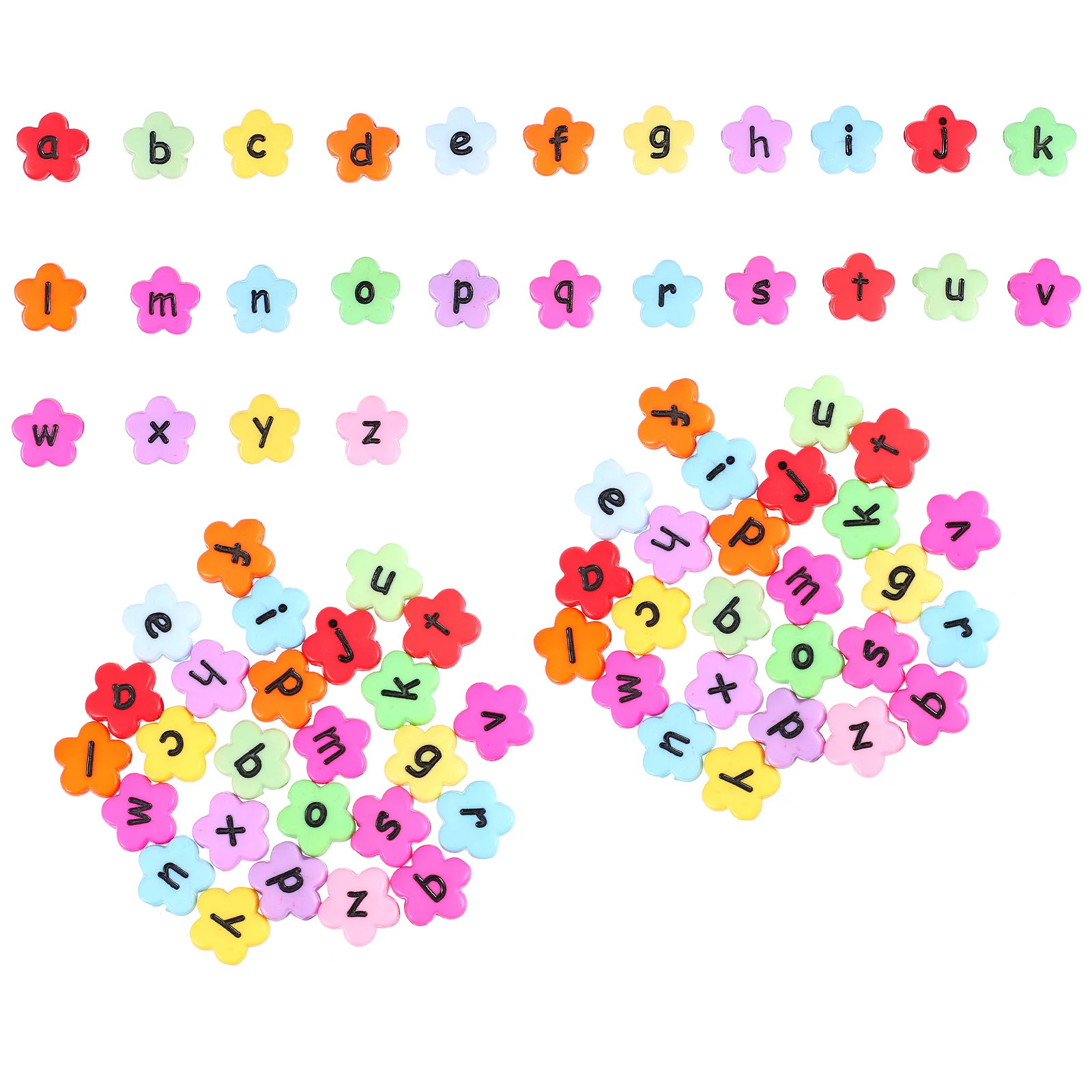 

200Pcs Exquisite Acrylic Letter Beads Flower Shape Not Easy to Break Fade Perfect for Necklace Bracelet Making Crafts