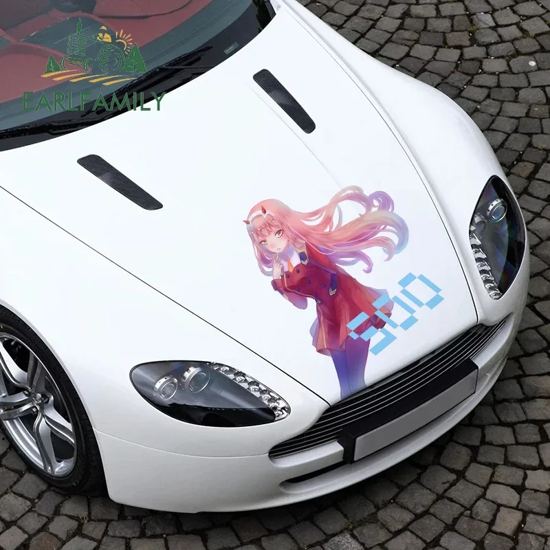 

EARLFAMILY 43cm x 30.7cm For Zero Two Waterproof Car Stickers Vinyl Material Decal Motorcycle Personality Car Accessories