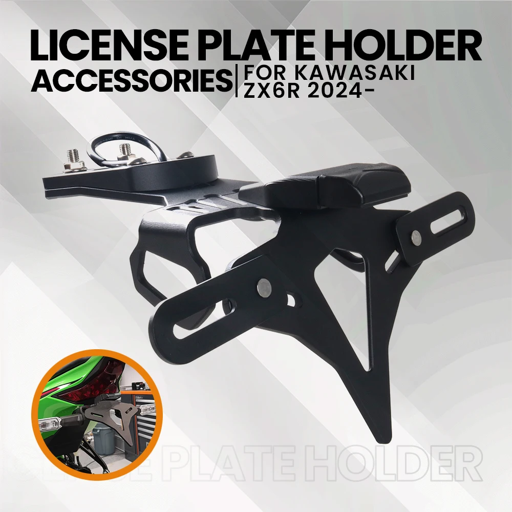 

Motorcycle License Plate Holder For KAWASAKI ZX6R 2024- Tail Eliminator Modified Steel License Plate Accessories