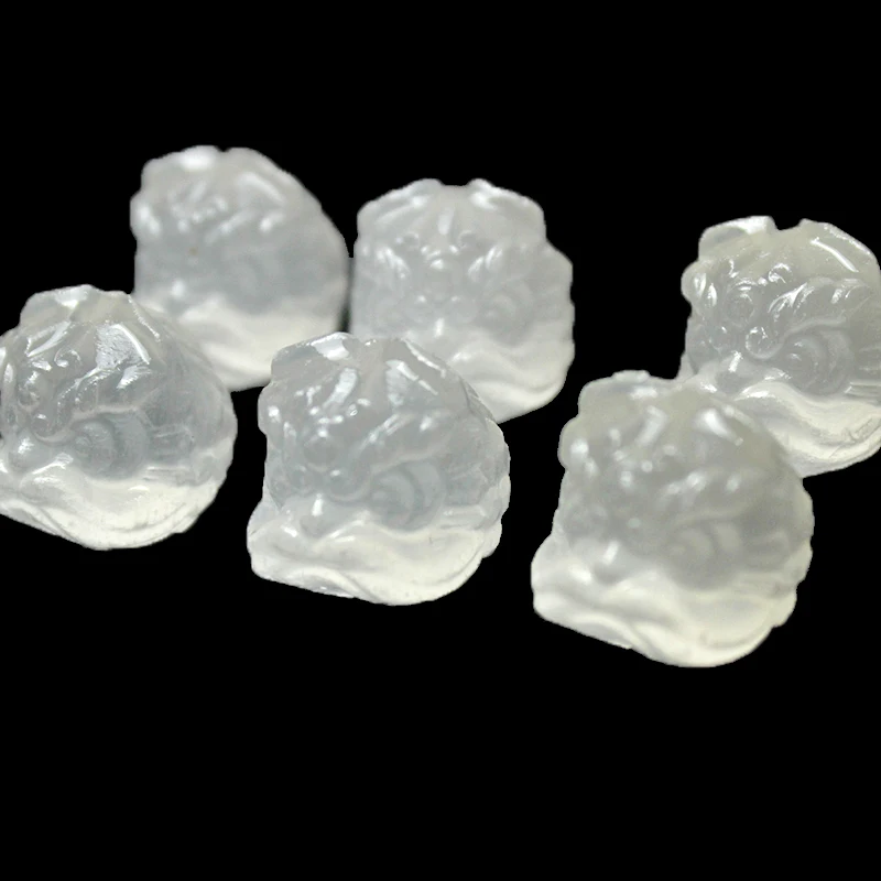 16mm Real Natural Gypsum Stone Beads For Jewelry Making White Selenite For Jewelry Making DIY Bracelet Carving Lion Head Shapes
