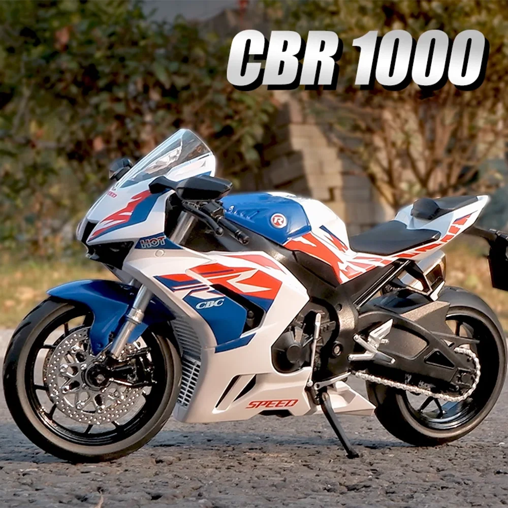 

1/12 Scale Honda CBR1000 Speed Toy Car Model Alloy Diecast Simulation with Sound Light Motorcycle Models Toys Gifts for Children