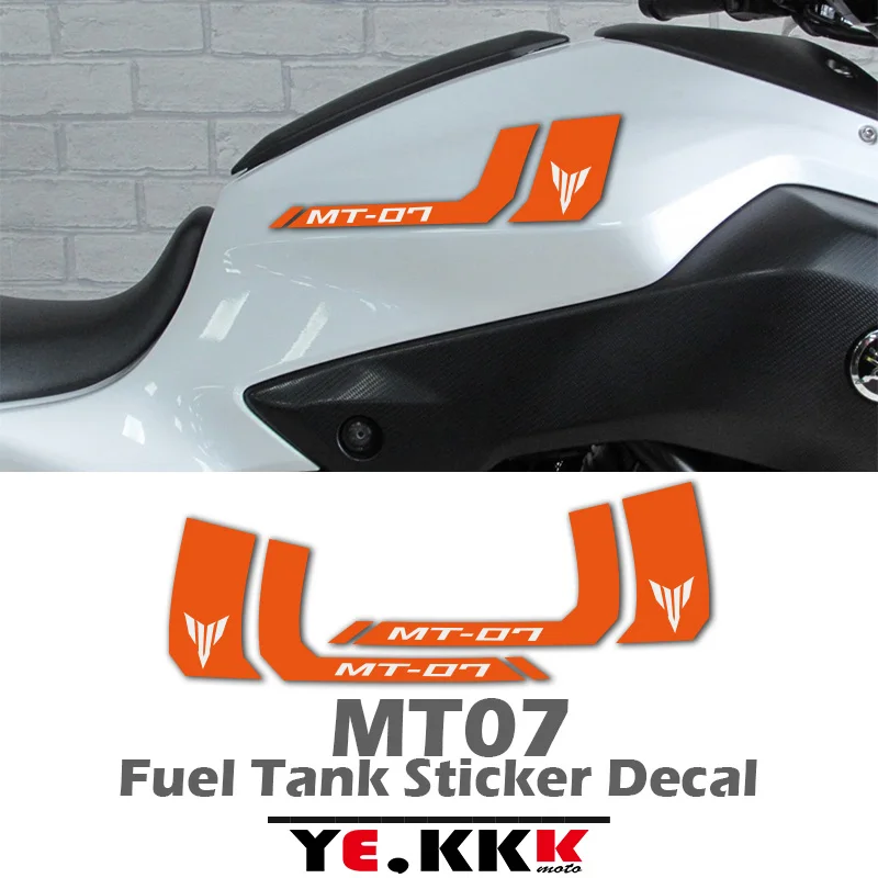 Autocollants pour réservoir de carburant, 2 pièces, LOGO personnalisé, pour YAMAHA MT07, FZ07, MT-07, nouvelle collection MT-07