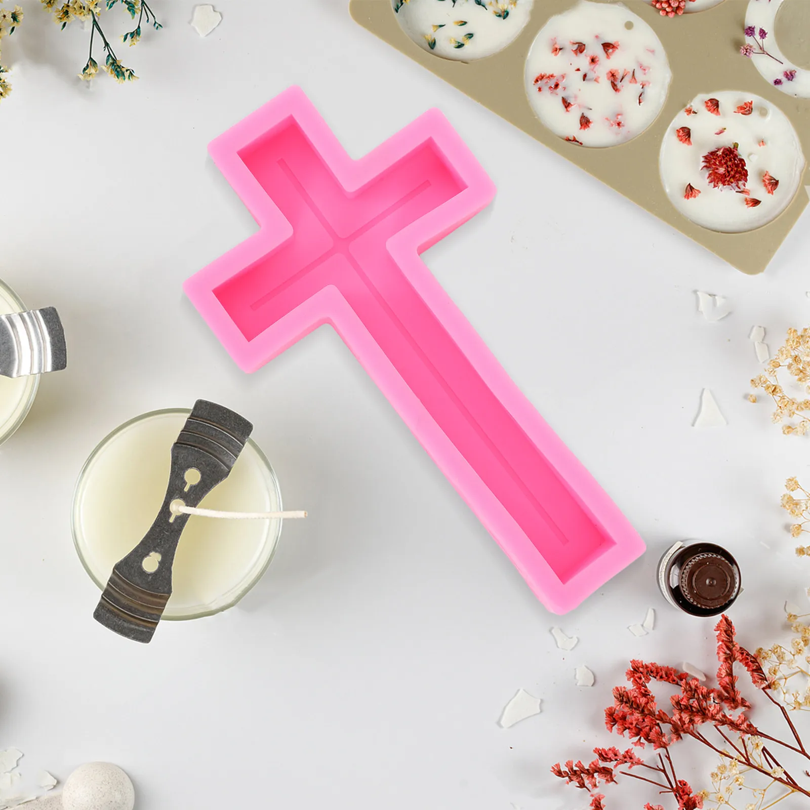 

Большая силиконовая форма-крест 13 дюймов для мыла, изделий из смолы, религиозного декора, DIY-проектов, изготовления ароматических восков, многофункциональная