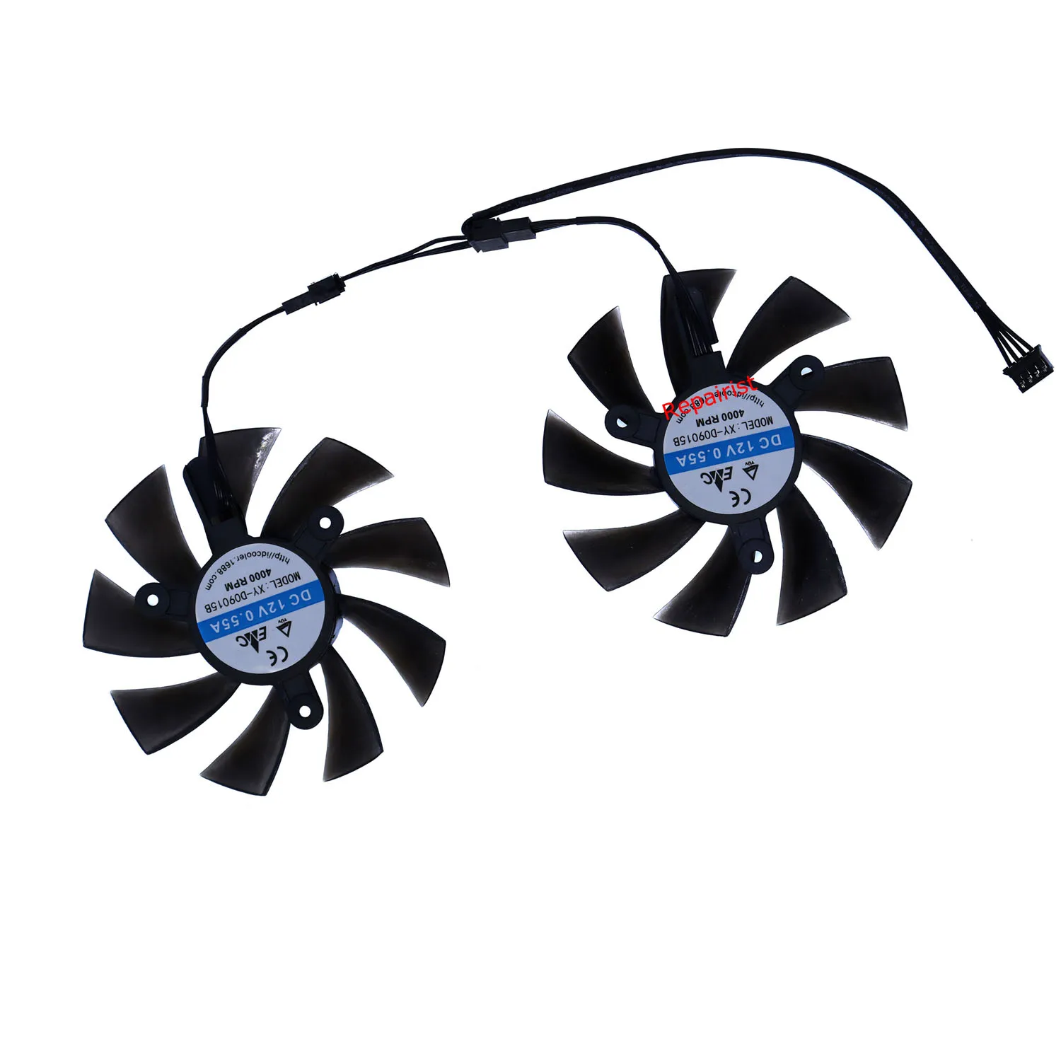 2Pcs/Set,XY-D0915B,Graphics Card Fan,VGA Cooler,For JIESHUO RTX 3060 12G,For JIESHUO RTX 3070 8g,JIESHUO RX580 8GB,PLA09215B12H