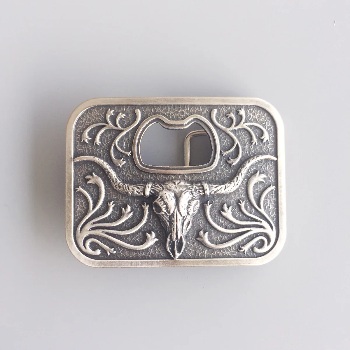 Vintage Silver Plated Rodeo Bull Opener Belt Buckle Gurtelschnalle Boucle De Ceinture również dostępne w USA