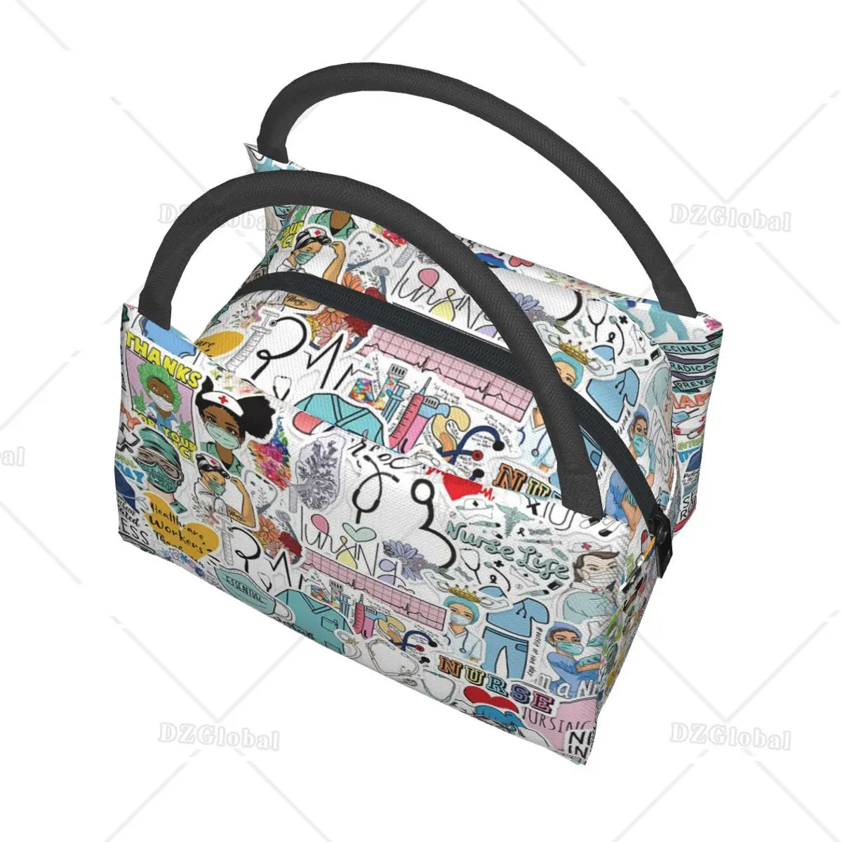 Doctors Nurse Print Thermal Lunch Bag Women Portable Insulated Cooler Bag Picnic Office Reusable Packed Lunch Box Bags