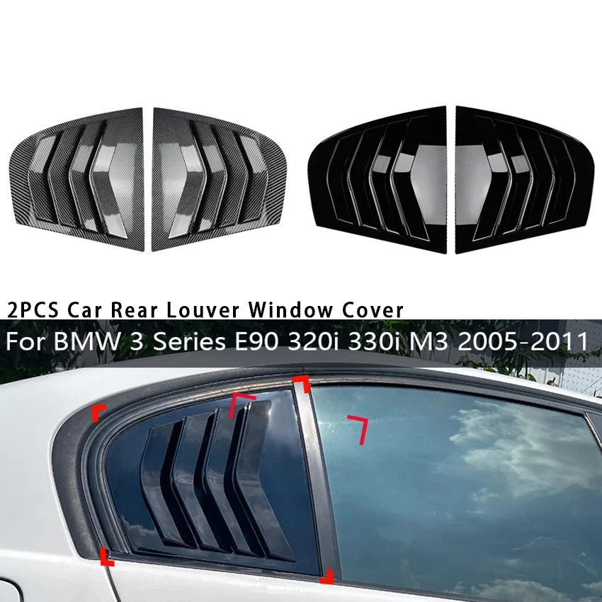 

For BMW 3 Series E90 320i 330i M3 2005-2011 Car Rear Louver Window Cover Side ShutterTrim Sticker Vent Scoop Car Accessories