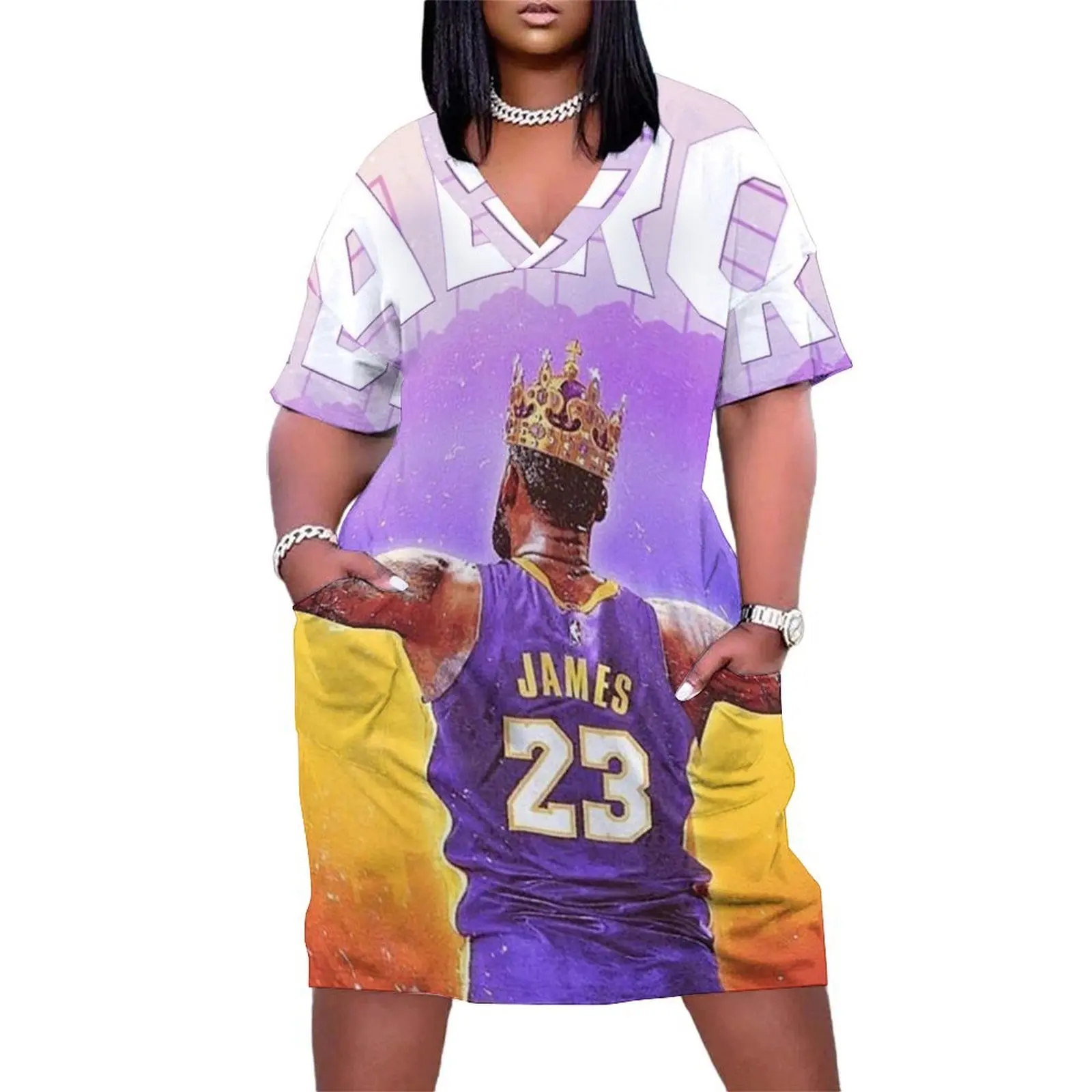 

LAbron:The King Of LA Loose Pocket Dress Casual dresses Dress for girls