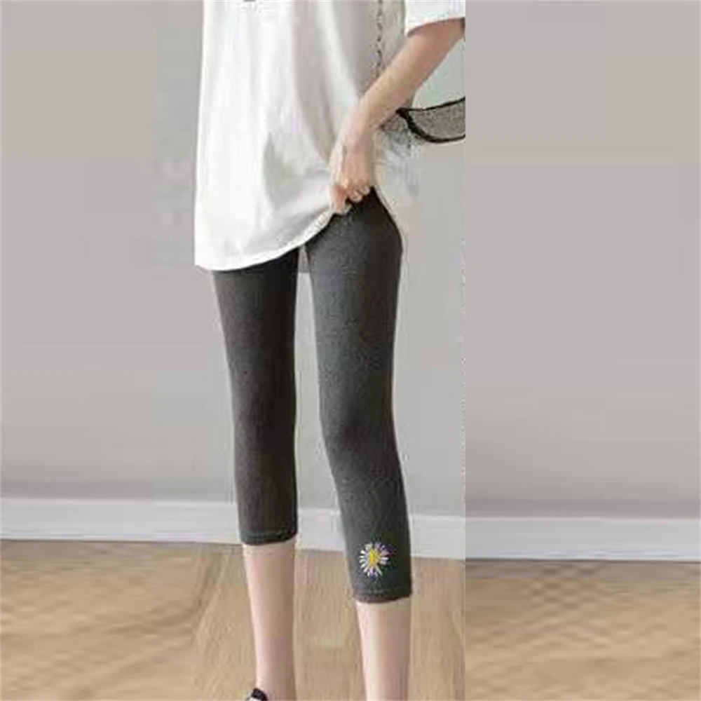 Nice Woman Athletic Slim Leggings Sweat Pants Sportswear Fitness Push Up Mid Waist Seamless For Women Sport Gym Daisy Print Legg