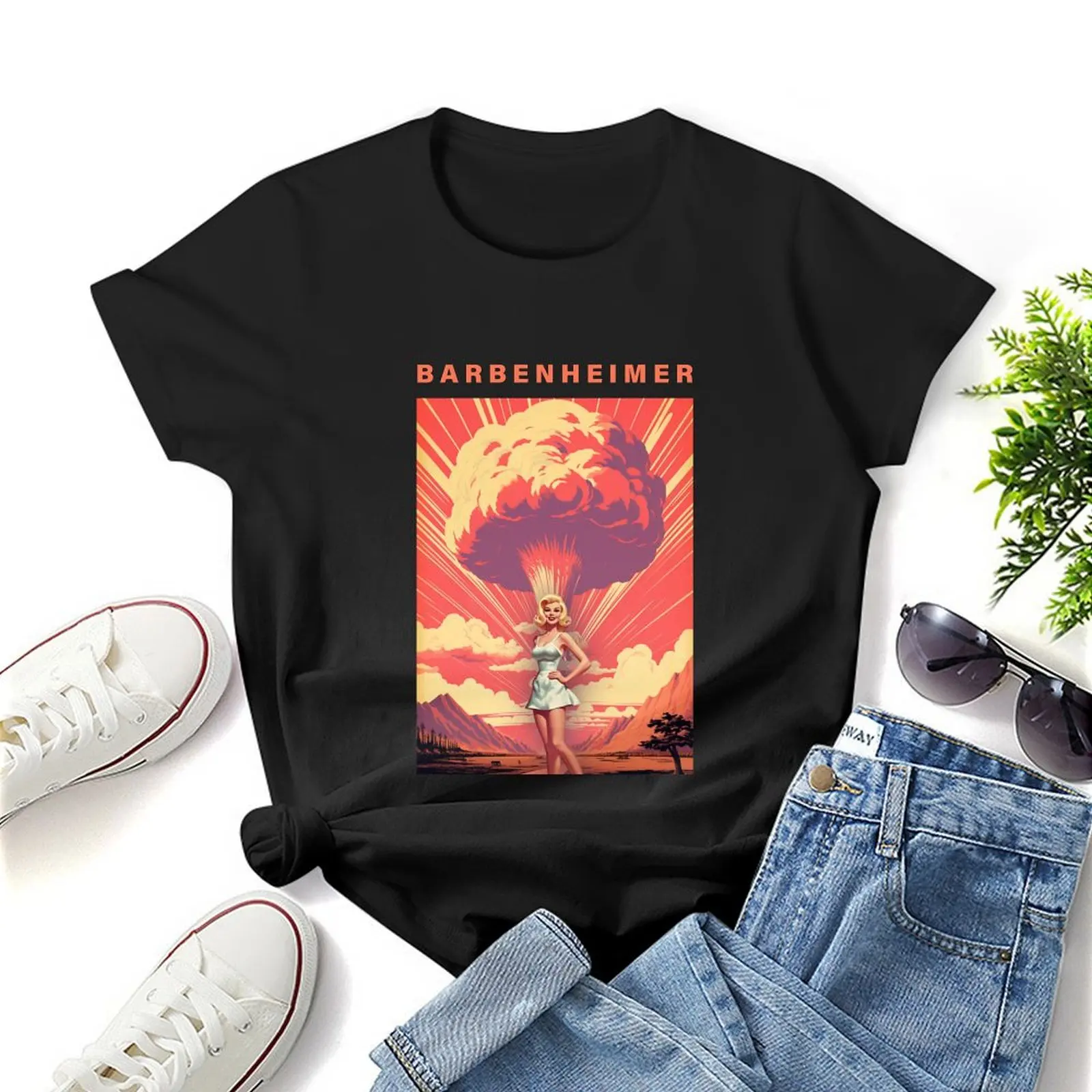 Barbenelf-camiseta negra para mujer, blusa estética, tops personalizados, 2023