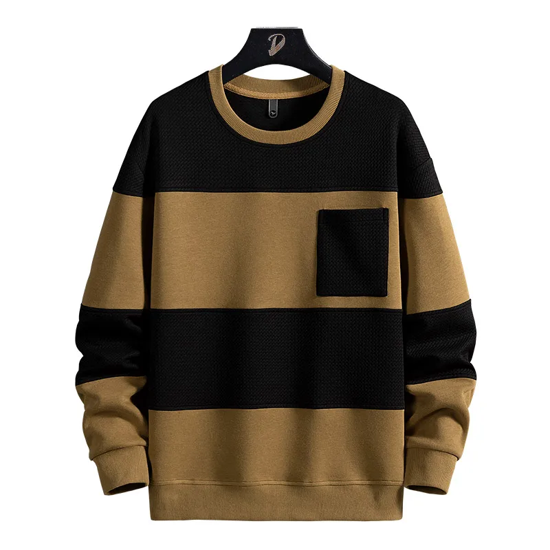 Spring Men Stripe Sweatshirt Cotton Oversized Hoodies Men Long Sleeve O-Neck Pullovers Male Streetwear Fashion Tops 6Xl 8Xl