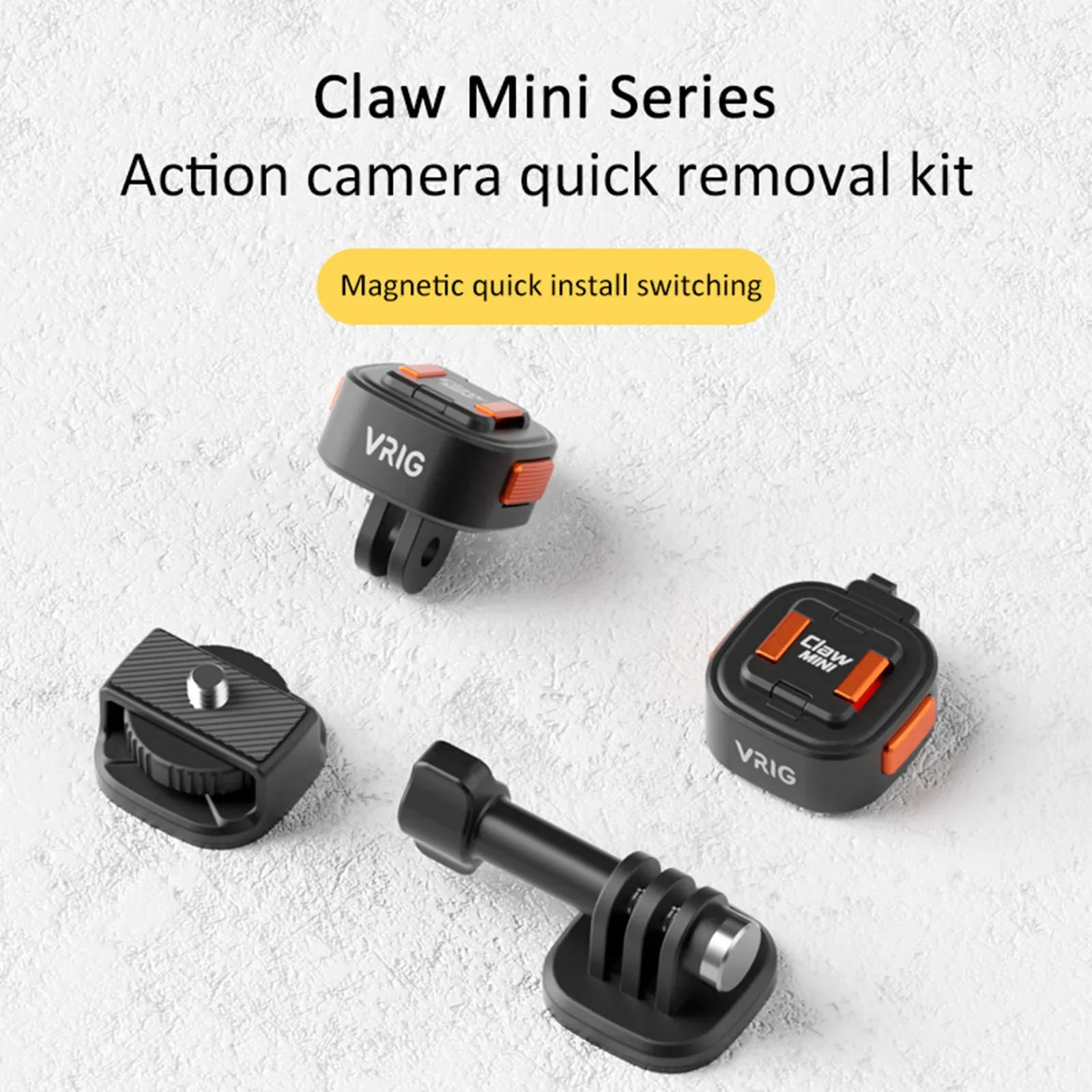 UURig VRIG Claw Mini Magnetic Quick Release Adapter GoPro Base 1/4 Tripod Adapter Mount for Gopro OSMO Insta360 Action Camera