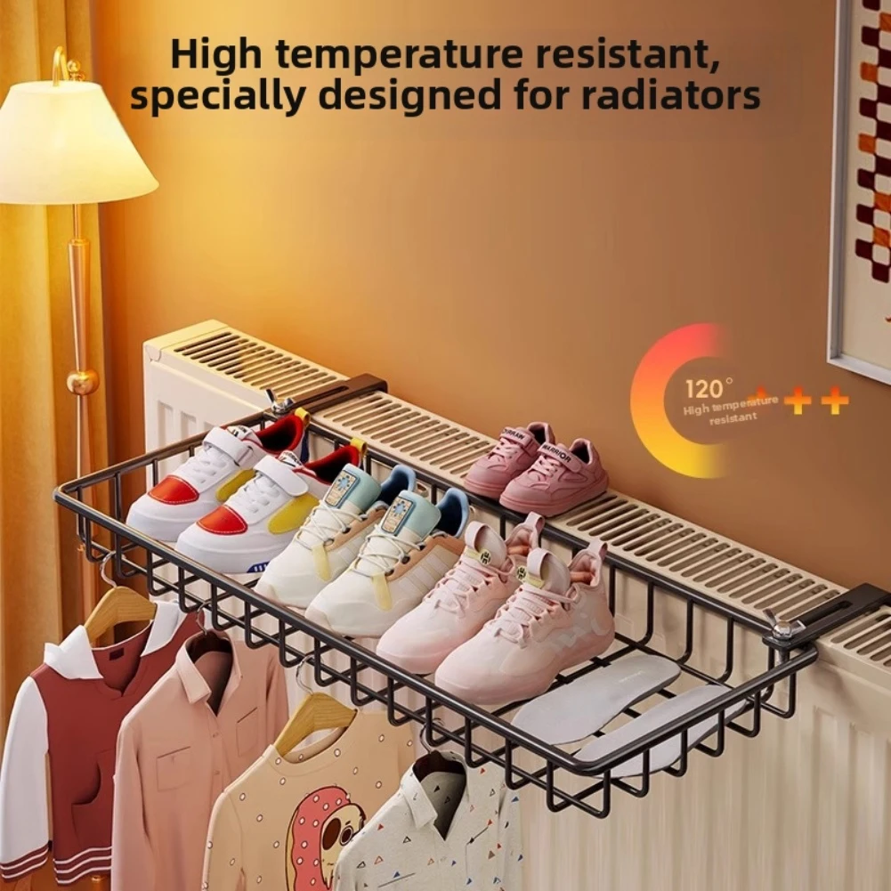 40/50cm Shoe Towel Rail Hanging Towel Rail Radiator Cloth Hanger Storage Holder For Heating Radiator For Hotel Bathroom Laundry