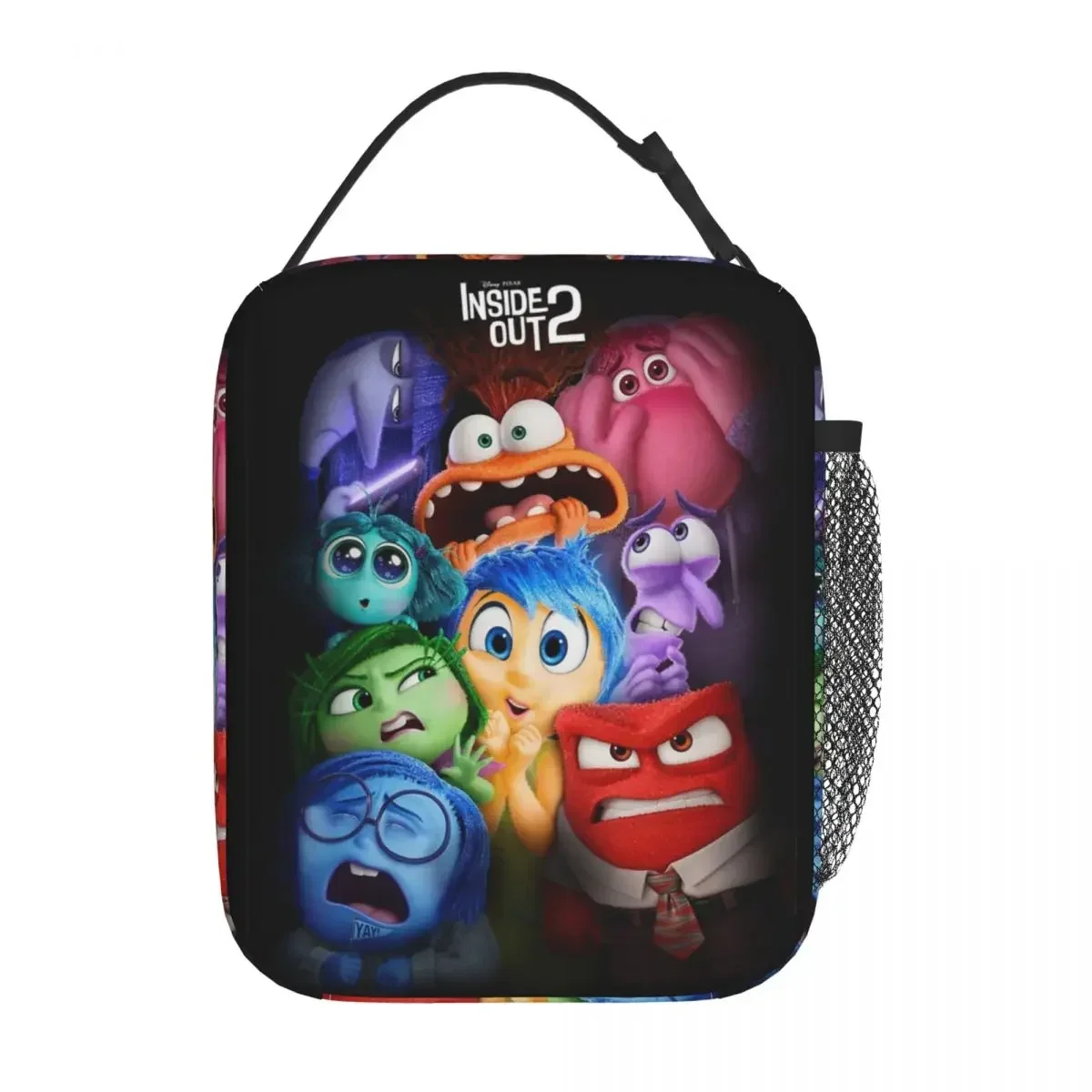 Inside Out Emotions Anger Insulated Lunch Bag Thermal Bag Reusable Cartoon Portable Tote Lunch Box Bento Pouch School Travel