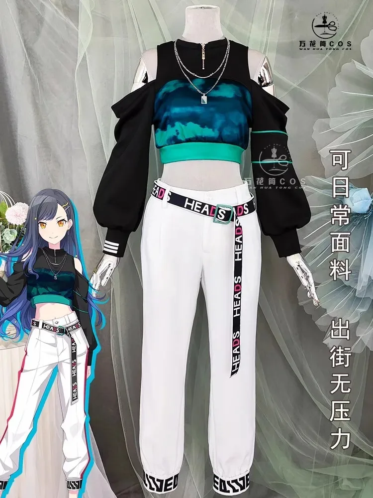 

qq 123Anime Shiraishi An Cosplay Costumes Women Fashion Short Hoodies Pants Necklace Suit Casual Sportswear Halloween Carnival C