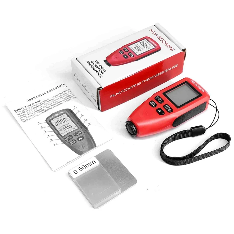 HW-300MINI Car Coating Thickness Measurer Portable Coating Thickness Gauge 0-2000UM Measuring Paint Tools Black