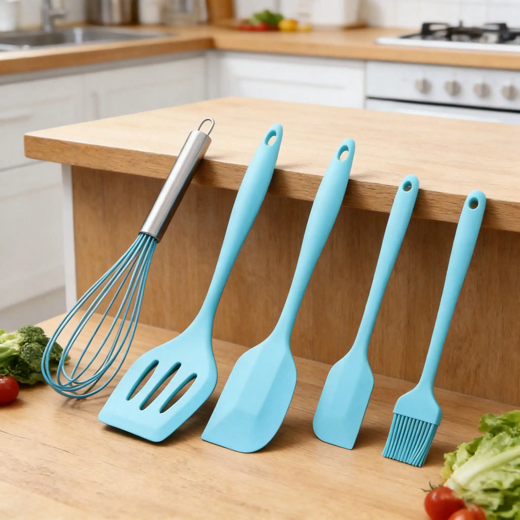 Silicone Cooking Utensils Set, 5 Pcs Baking Tools With Spatula, Whisk, Brush – Heat Resistant, Non-Stick, Silicone Kitchen Gadgets For Cooking, Baking, Mixing, Ideal For Home Bakers & Everyday Cooking