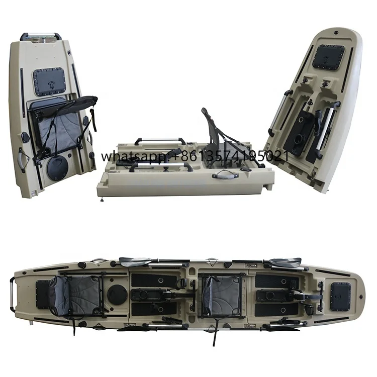 

14ft Pedal Kayak 2 Person Fishing Canoe With Propel Pedals China Boat Accessories Electric Motor Canoekayak for Fishing Sports
