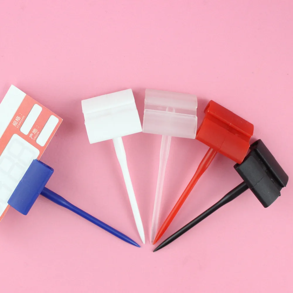 20pcs Pop Plastic Price Label Tag Paper Sign Clip Spear Card Place Spike Display Clips Holders Stands For Bread Shop Promotions