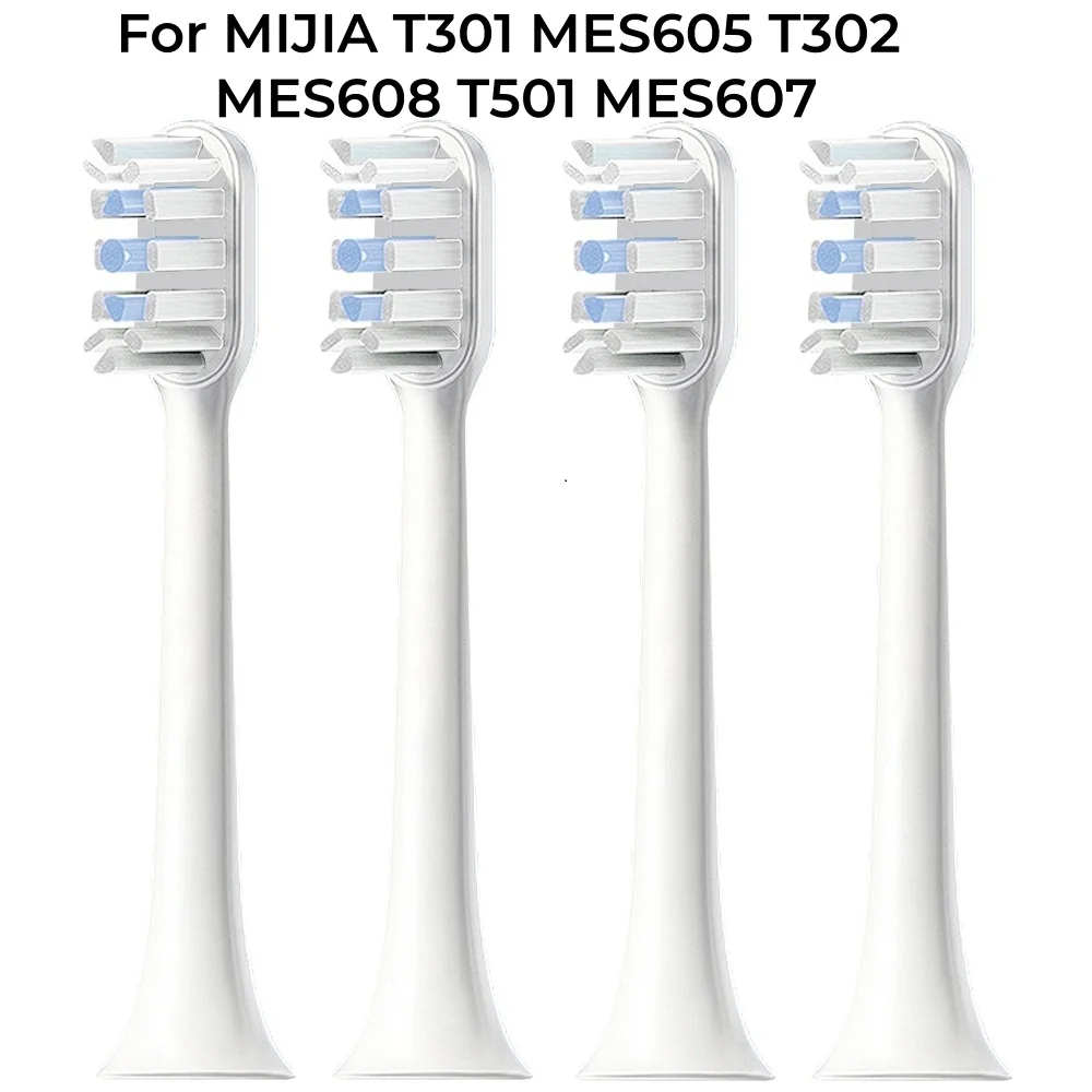 4 Pcs/Pack Replacement Electric Toothbrush Heads For MIJIA T301 MES605 T302 MES608 T501 MES607 Dupont Bristles With Dust Cover