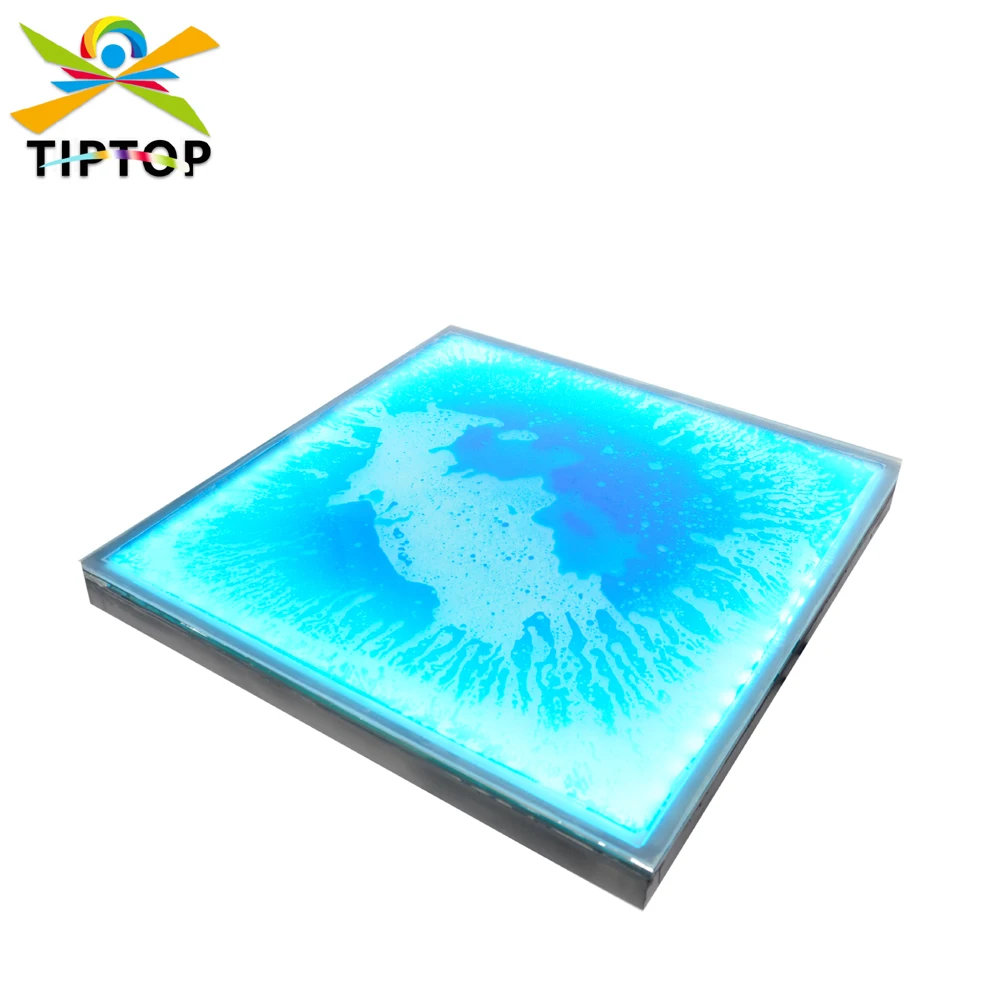 

TIPTOP Stage Light 50cmx50cm Led Liquid RGB 3IN1 Sensing Dancing Floor 5050SMD Induction Floor Light 24V Splicing Combination