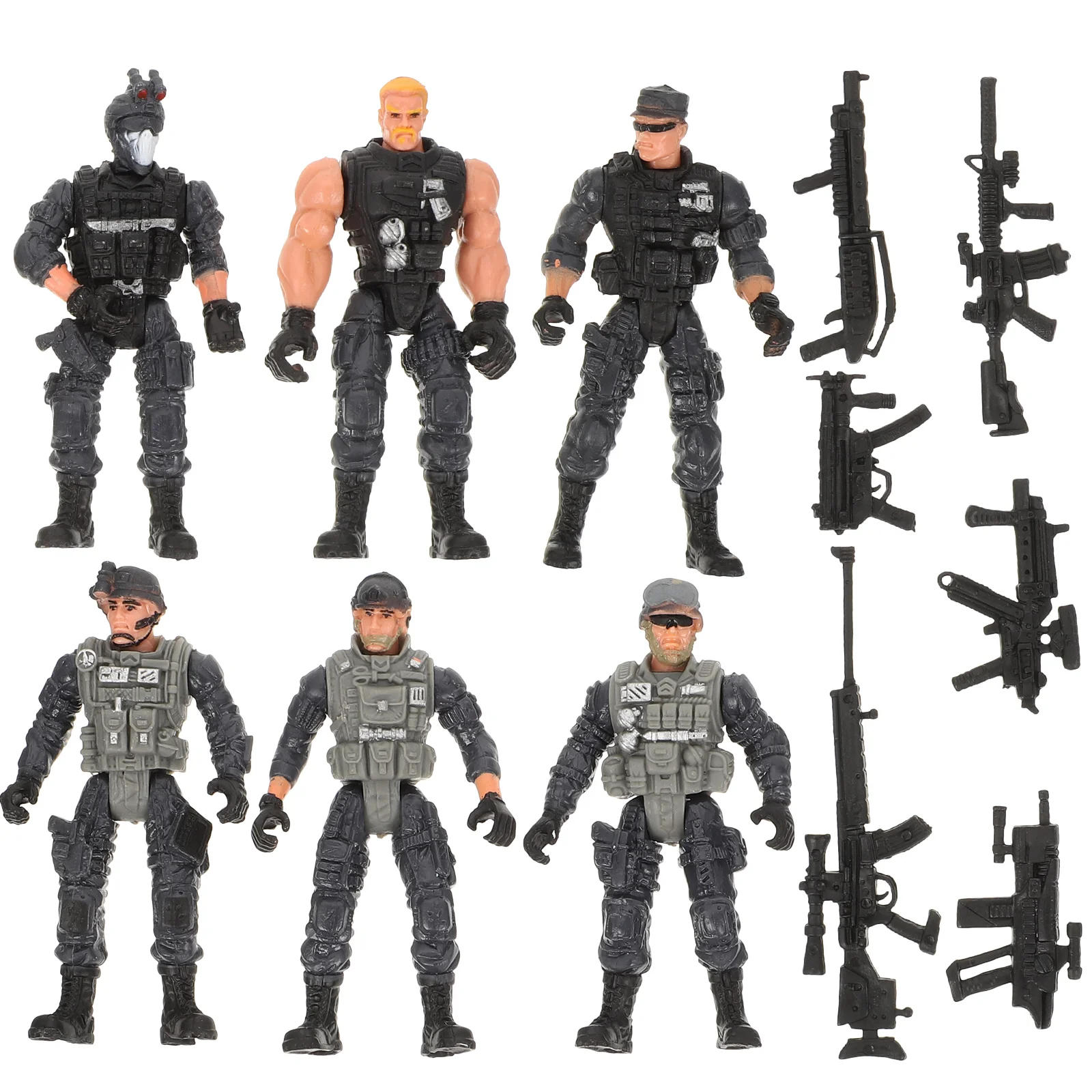 6 Pcs Soldier Model Mini Models Scene Toy Figures Toys Educational Flexible