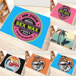 o-Mr Zogs Surfing Sex Wax Front Floor Mat Graphic Printed Flannel Doormats for Bathroom Kitchen Entrance Carpet Home Decor