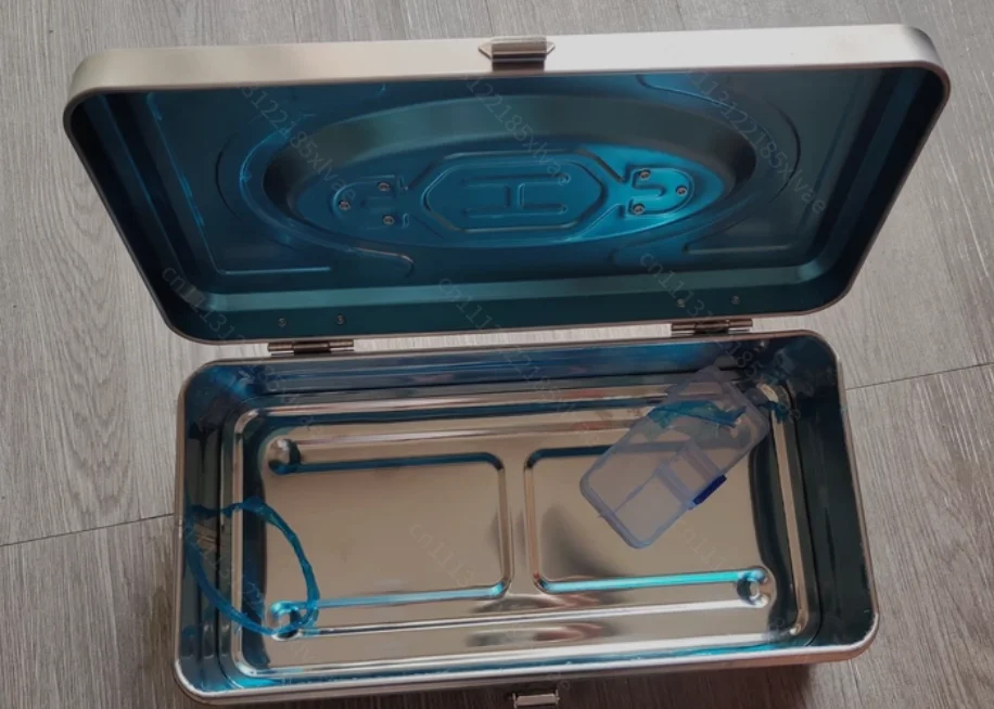 Stainless Steel Double Layer Toolbox Metal Storage Case Thickened Handheld Tool Box