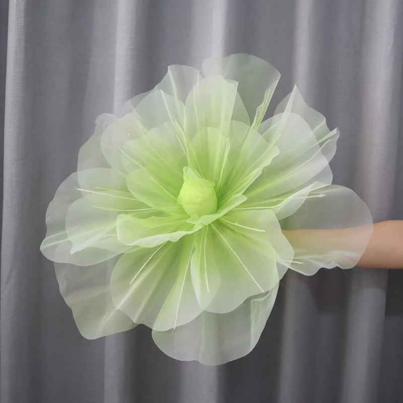 Large Scale Beautiful Chen Mesh Rose Showcase Display Artificial Rose Silk Flower Outdoor Activity Decoration Wedding Decoration view 4