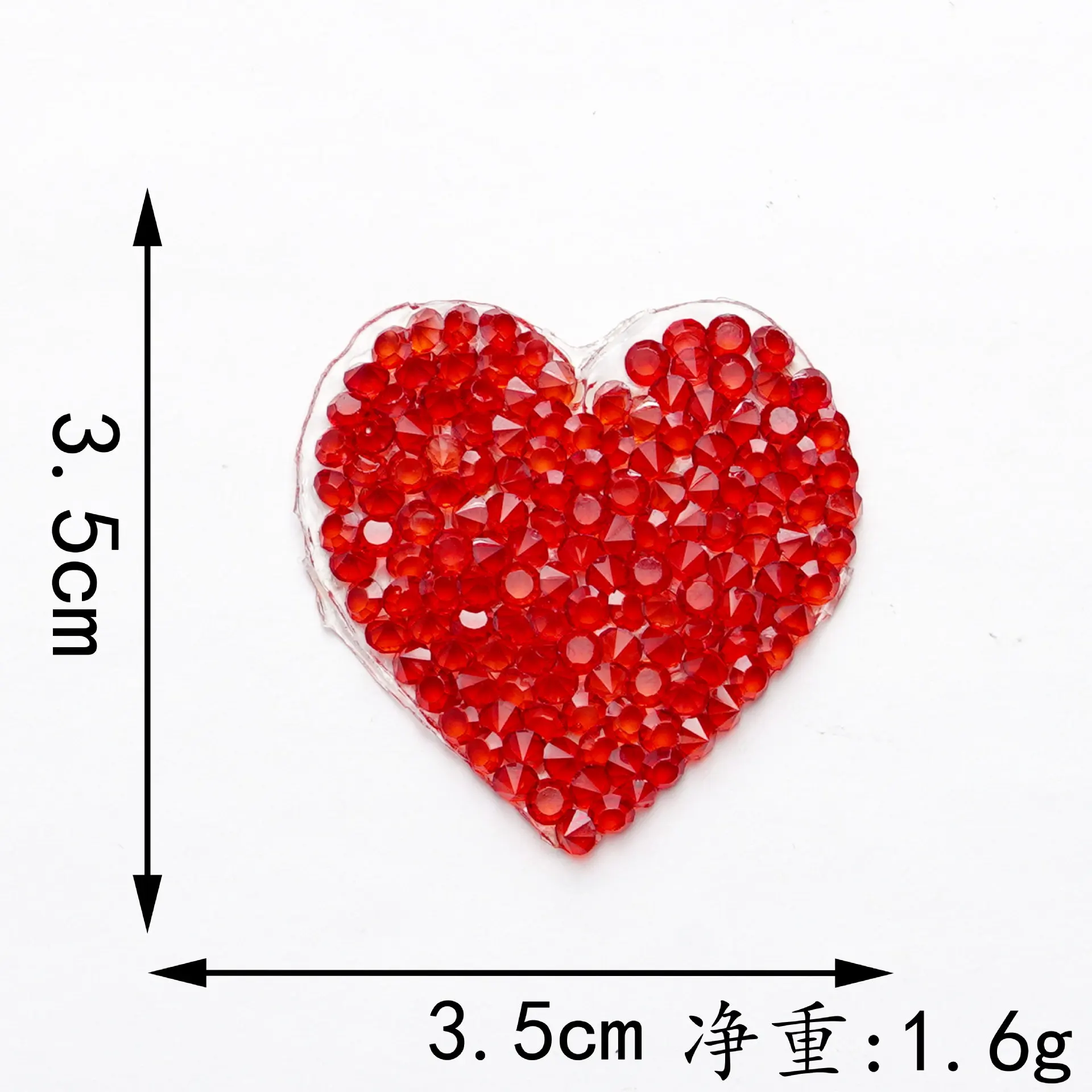 5pc Crystal Rhinestone Small Red Heart Love Sequin Patches for Clothing Iron on Clothes Appliques Badge Stripes Diamond Stickers