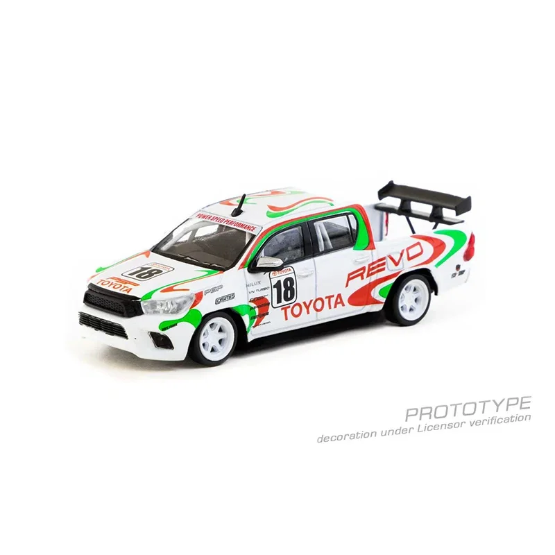 PreSale TW 1:64 Toyota Hilux White Diecast Car Model Collection Miniature Toy Tarmac Works