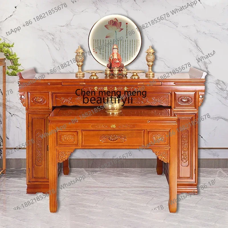 

X Solid Wood Altar Buddha Shrine a Long Narrow Table Household Table for God of Fortune Fairy Buddha Table