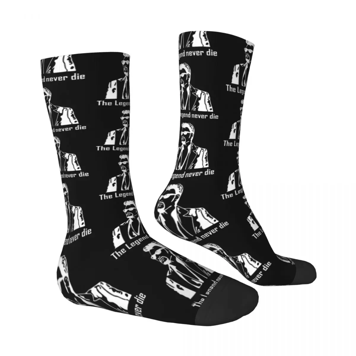 The Legend Never Die. You Stay In Our Mind Johnny Hallyday Socks Gym 3D Print Boy Girls Mid-calf Sock