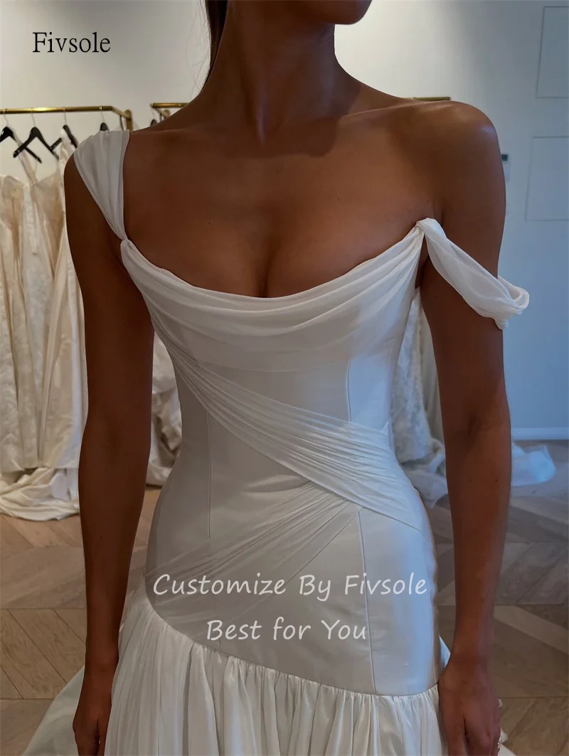 Fivsole Modern Spaghetti Strap A Line Wedding Dress Backless Bride Gowns Floor Length Bride Dress robe de mariée Customized