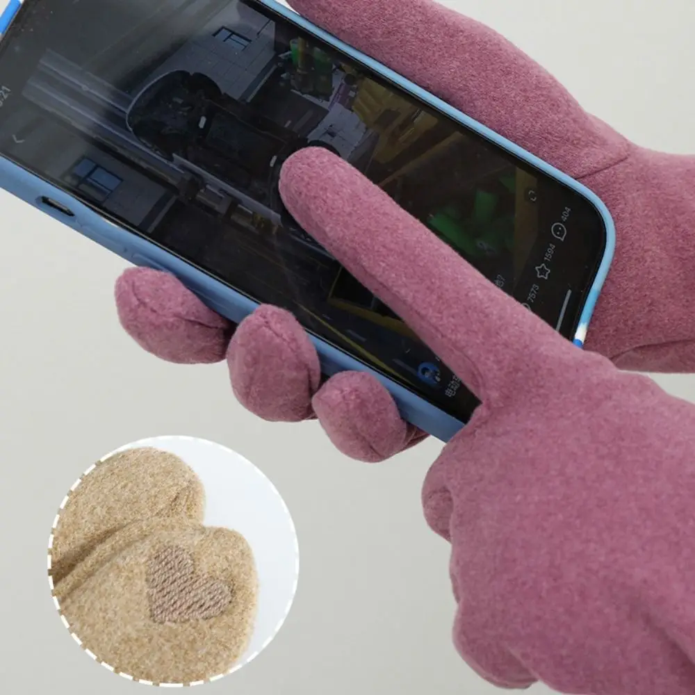 قفازات شتوية مخملية من جلد الغزال مناسبة تمامًا، قفازات سميكة مقاومة للرياح من جلد البولي يوريثان، قفازات دافئة وناعمة للنساء لركوب الدراجات للفتيات #2