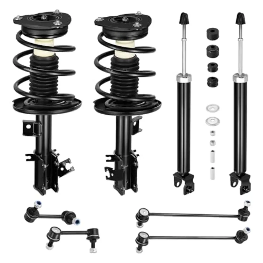 2PCS Front and Rear Shock Absorbers, Front and 2PCS Rear Balance Bar Absorber kit Compatible with 2007-2013 Nissan Altima Repla